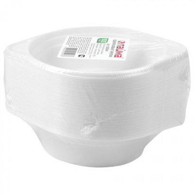 купить Одноразовые тарелки суповые Laima бюджет, 100шт, пластик, 0,5л. для холодный и горячих продуктов