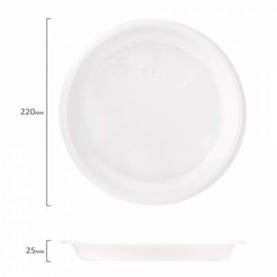купить Одноразовые тарелки Laima стандарт плоские, КОМПЛЕКТ 100шт, пластик, d=220мм