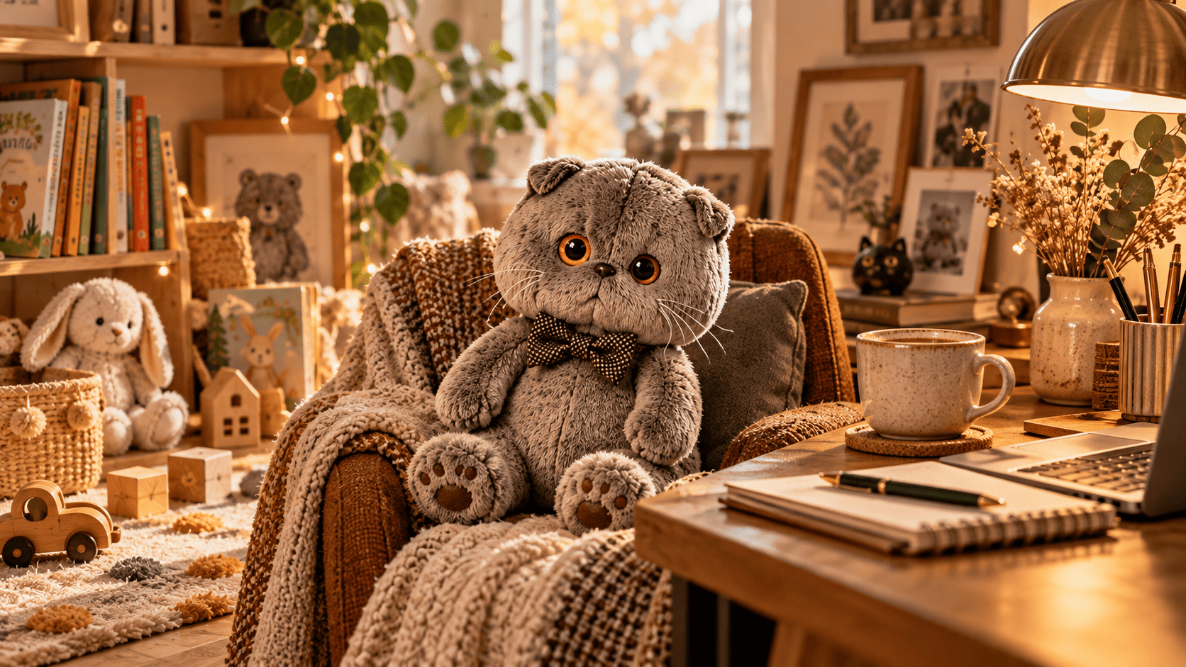 Кот Басик как игрушка и коллекционный персонаж в интерьере