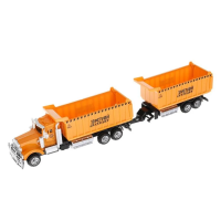 Машинка металлическая Технопарк Самосвал с прицепом,  25,5 см, оранжевый