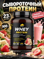 Протеин сывороточный PRIMEKRAFT Whey Protein, Клубника-Белый шоколад, 900 г., банка