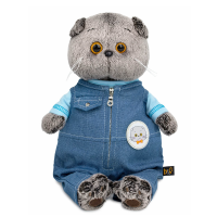 Мягкая игрушка Budi Basa  Кот Басик в комбинезоне "Деним"