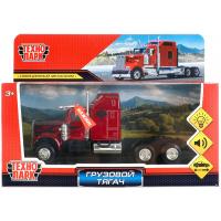 Технопарк, Модель мет. "Грузовой тягач" (16,5 cm, свет-звук, инерция, красный), FY600B-16SL-RD