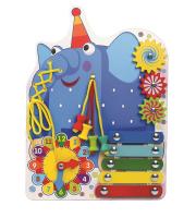 Бизиборд Деревяшки Слон Ду-ду с часами, деревянный