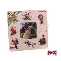 Пазл Маша и Медведь, 12 деталей (дерево)