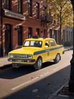 Машинка металлическая инерционная Технопарк ретро-модель МИЛИЦИЯ, 12,5см, желтая