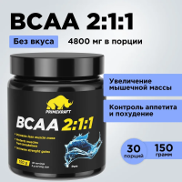 Аминокислоты PRIMEKRAFT BCAA 2:1:1 (БЦАА) Чистый (Без вкуса), 150 г 