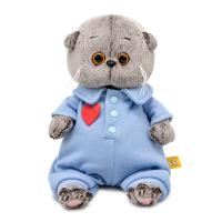 Мягкая игрушка Budi Basa, Басик BABY в голубом комбинезоне с сердечком