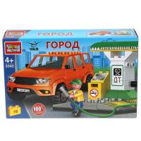Город мастеров, Конструктор - Uaz Patriot на заправочной станции, 78 дет., SB-3342