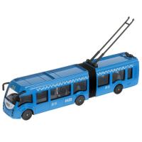 Технопарк, Модель металлическая МЕТРОПОЛИТЕН ТРОЛЛЕЙБУС с резинкой (19 см, двери, инерционная), SB-18-11WB(NO IC).20-1