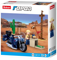 Конструктор ковбой с мотоциклом, Sluban, серия город M38-0717F