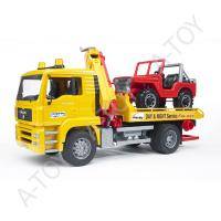 Bruder Эвакуатор MAN с портативным краном и внедорожником