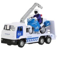 Набор полицейских машин Технопарк - Камаз-эвакуатор и Мотоцикл, инерционный