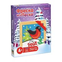 Фреска из цветного песка "Снегирь"