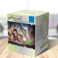 Apeyron Ночник светодиодный из ротанга 220V 2W 6 диодов 3200K 200lm 15x15x18см зеленый 12-81