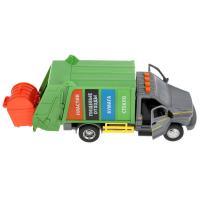 Технопарк, Машина пластиковая ГАЗОН NEXT МУСОРОВОЗ (22 см, двери, инерционная, свет-звук), GAZONGARB-22PL-SLGN