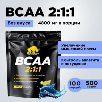 Аминокислоты PRIMEKRAFT BCAA 2:1:1 (БЦАА) со вкусом чистый (pure), дойпак, 500 гр