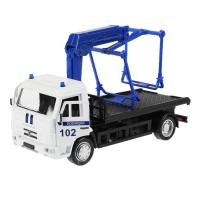 Технопарк, Машина металлическая Камаз Эвакуатор-полиция 14 см, KAMTOW-15POL-WH