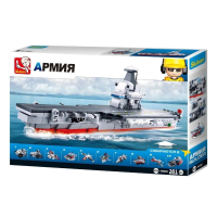 Авианосец + 10 едениц перевозимого транспорта (33 см, 424 дет) Конструктор Sluban M38-B0662