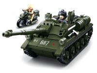 Sluban, Конструктор - Танк с мотоциклом и 2-мя фигурками (серия WW2, 338 дет), M38-B0687