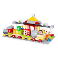 Конструктор Полесье  "Макси" - "Железнодорожный вокзал" (121 элемент) 94746