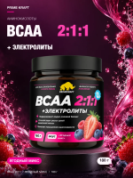 Аминокислоты Primekraft ВСАА 2:1:1 с электролитами со вкусом  Ягодный микс, банка 180 г