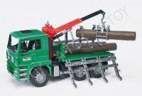 Bruder Лесовоз MAN с портативным краном и брёвнами (подходит модуль со звуком и светом H)