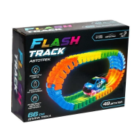 АВТОГРАД Автотрек Flash Track, гибкий, светится в темноте, 49 деталей   7813006