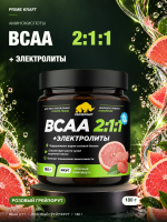 Аминокислоты Primekraft ВСАА 2:1:1 с электролитами со вкусом Розовый грейпфрут, банка 180 г