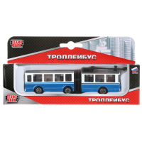 Игрушка "Троллейбус с резинкой" металлическая 12 см Технопарк