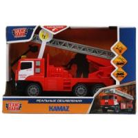 Технопарк, Машина пластиковая со светом и звуком KAMAZ ПОЖАРНАЯ МАШИНА 17 см, KAMFIR-17PL-RDWH