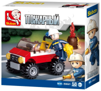 Конструктор пожарный джип с фигурками, Sluban, серия Пожарная бригада M38-B0621