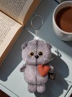 Брелок Budi Basa Кот Басик с сердечком, 11 см