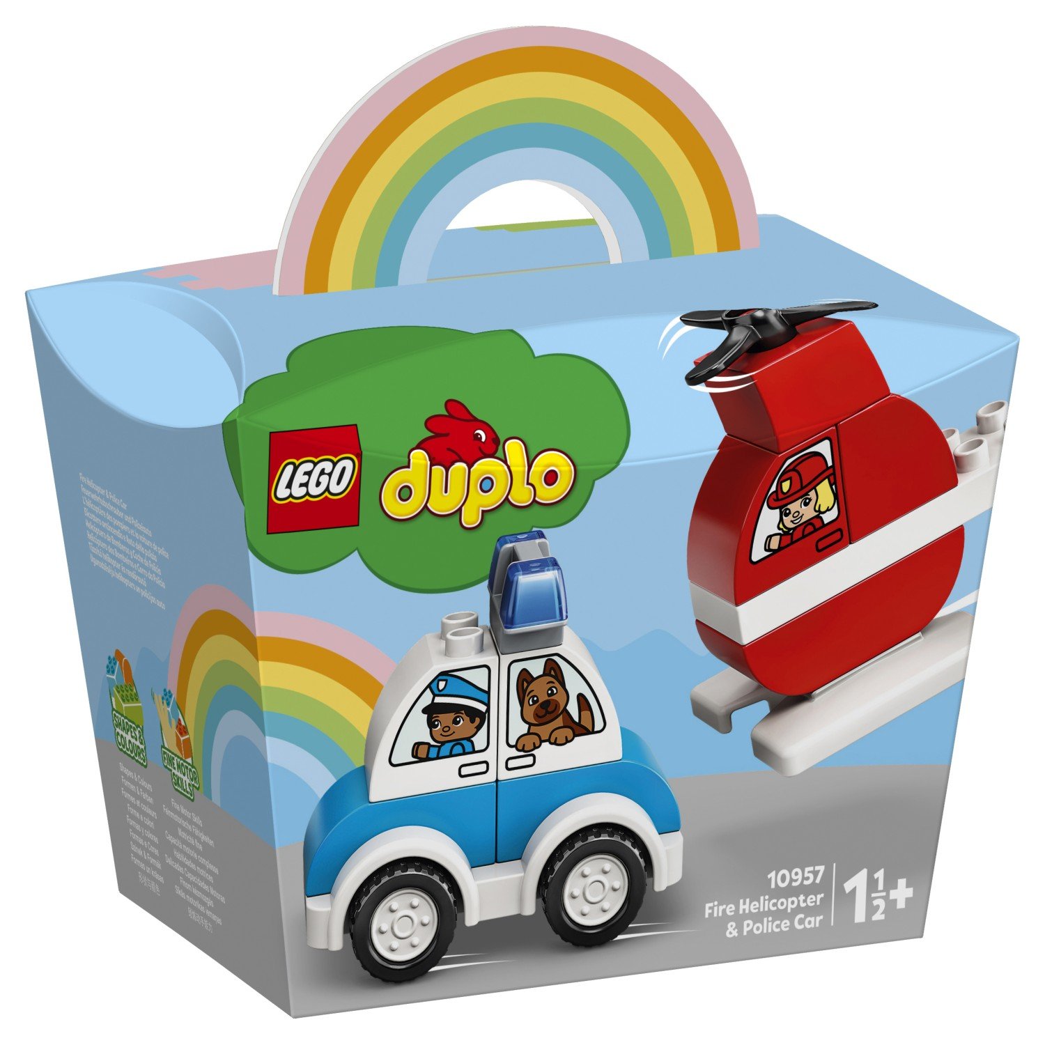 Конструктор LEGO DUPLO My First Пожарный вертолет и полицейский автомобиль  10957 - игрушки для малышей купить в интернет-магазине A-Toy.ru