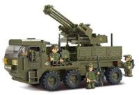 Sluban, Конструктор - Грузовик с зенитным пулемётом и фигурками (серия Армия, 306дет), M38-B0302