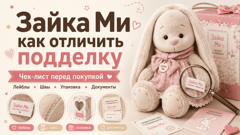 Зайка Ми: как отличить оригинальную игрушку Budi Basa от подделки