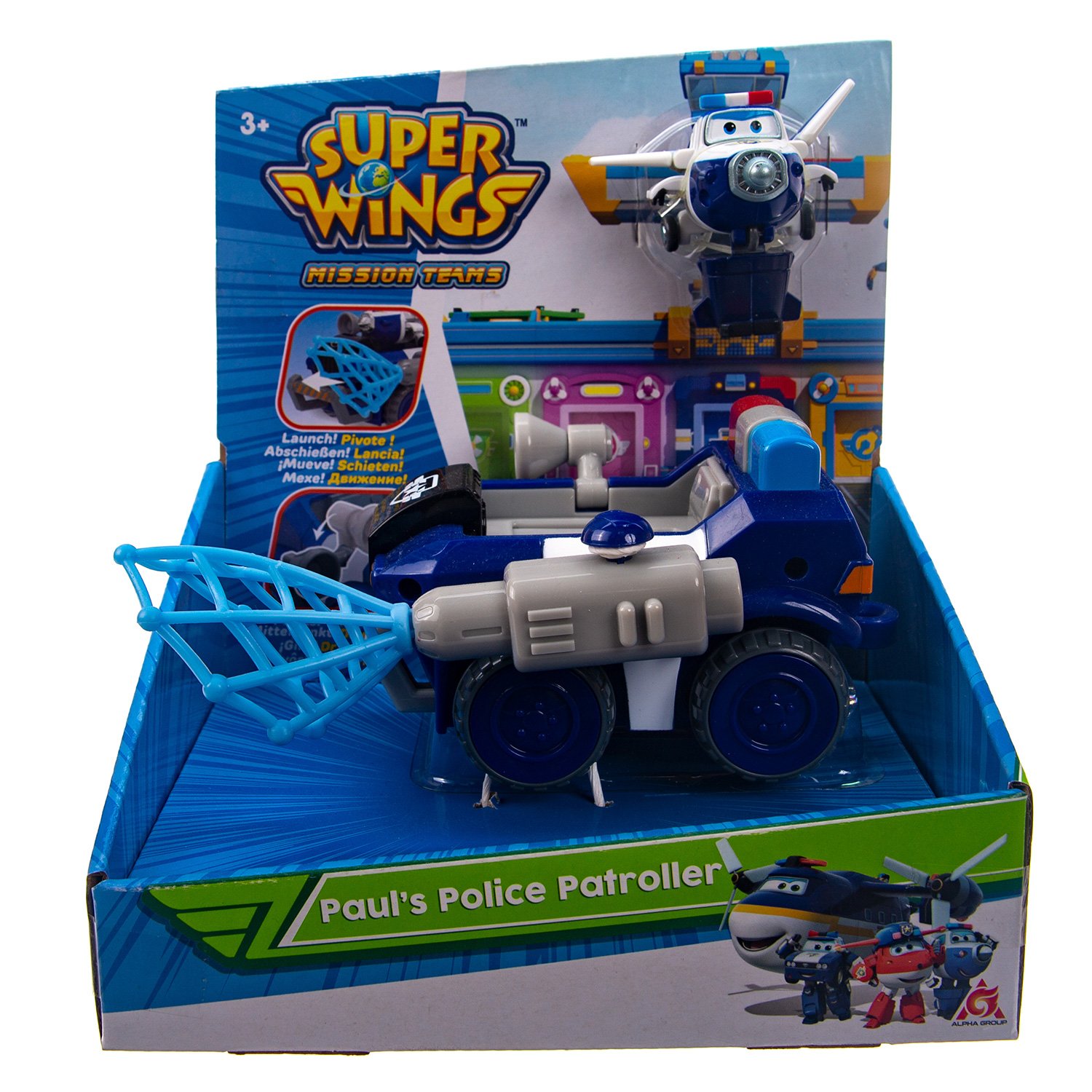 Super Wings, Полицейская машина Пола с фигуркой (машинка + мини-трансформер),  EU730841 - купить в интернет магазине A-Toy.ru в Санкт-Петербурге