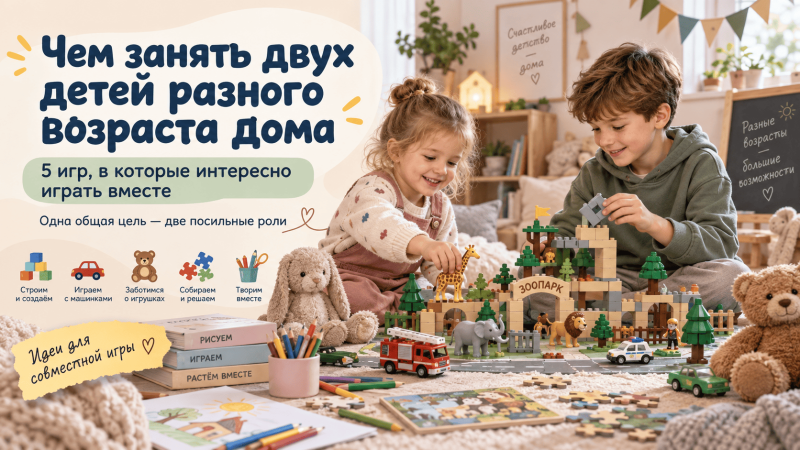 Чем занять двух детей разного возраста дома