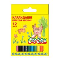 Набор цветных карандашей Каляка-Маляка укороченные 12 цв. дерев. шестигран. корп. карт.уп.,822642