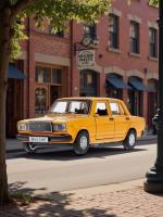 Машинка металлическая инерционная Технопарк ваз-2107, 12 см, желтая