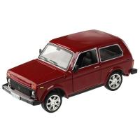 Технопарк, машина металл со светом и звуком Lada 4х4, 17 см,  бордоая, VAZ-21214-R
