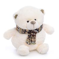 Мягкая игрушка, Белый мишка Сноу с шарфом, 23 см.