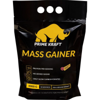 Гейнер белково-углеводный PRIMEKRAFT/ MASS GAINER для набора массы со вкусом Клубника-банан 3000 гр