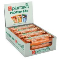 Батончик ТМ Plantago орехово-фруктовый с глазурью "Арахис-Миндаль-Соленая карамель", протеин 20%, 40г*12 шт