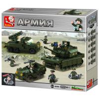 Sluban, Конструктор, серия Армия - набор техники "Полевые учения" (602 дет.), M38-B6800