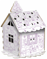 Картонный игровой развивающий домик-раскраска "Новогодний", высота 130 см, ЮНЛАНДИЯ, 880362