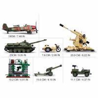Sluban, Набор военной техники: танк,пушка, ДОТ, зенитка, мотоцикл, джип, самолёт (998 дет),M38-B0697
