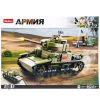 Конструктор Sluban Танк с фигуркой, 463дет. M38-B0711