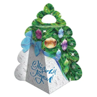Набор конфет, Подарок новогодний "Елка с бантом", 800 г,картонная упаковка