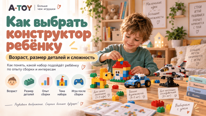 Как выбрать конструктор ребёнку: возраст, размер деталей и сложность